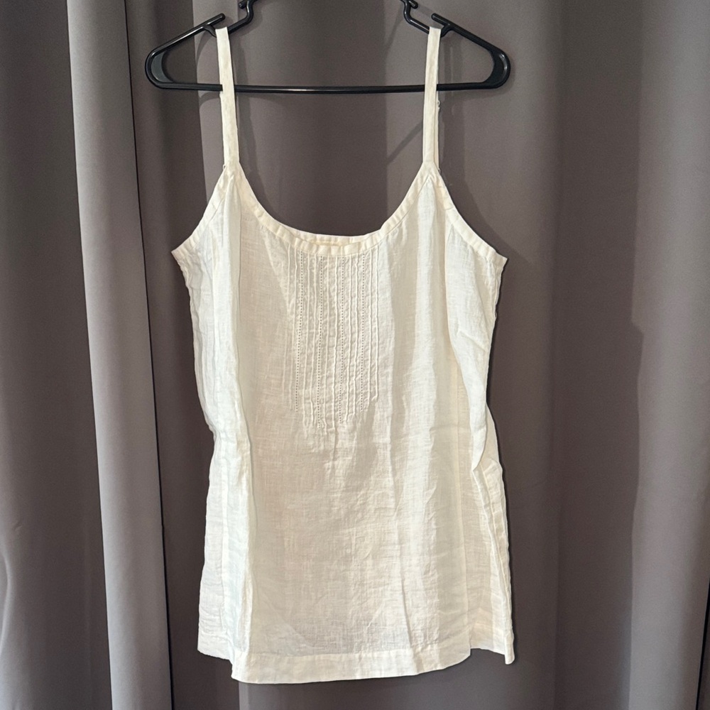Ellen Fisher Cream 100% Linen Tank
